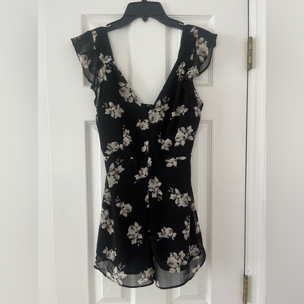 Black Floral Romper size 2